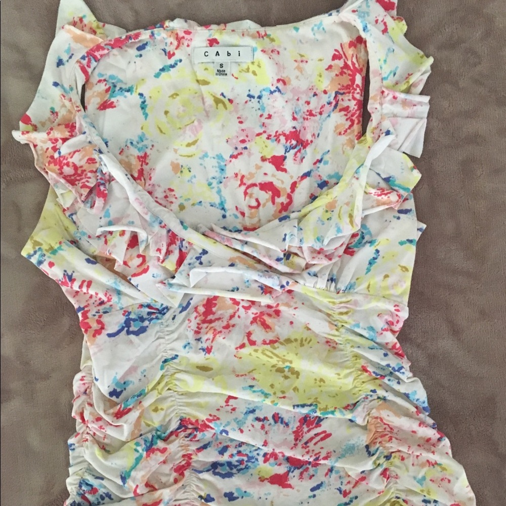 Vintage CAbi multi-color,  sleeveless top